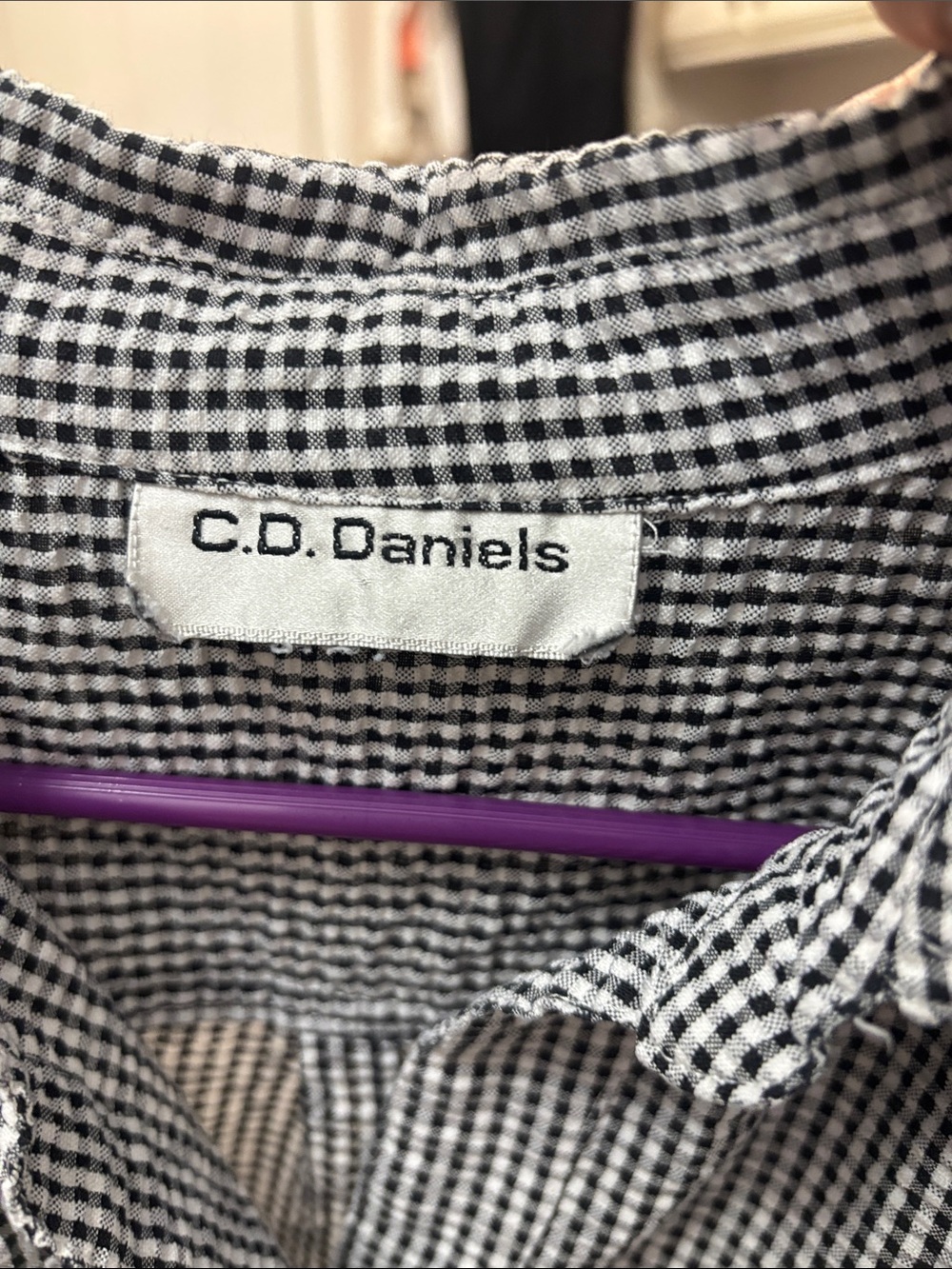 CD Daniels XL Black & White Gingham Short Sleeve Shirt - Picture 2 of 7